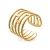 304 Stainless Steel Multi-layer Open Cuff Rings for Women LS-STAS-Z108-03G-04-4