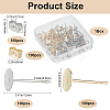 200Pcs 2 Color 304 Stainless Steel Stud Earring Findings STAS-SP0001-50-2
