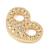 Brass Micro Pave Clear Cubic Zirconia Links Connector Charms LS-KK-K413-06G-2