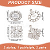 2 Pairs 2 Style Glass Rhinestone Shoe Decorations AJEW-AR0001-78B-2