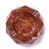 Resin with Natural Carnelian Chip Stones Ashtray DJEW-F015-07B-1