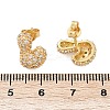 Brass Micro Pave Cubic Zirconia Stud Earrings EJEW-Z091-04G-L-3