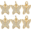 6Pcs Brass Micro Pave Cubic Zirconia Charms KK-BBC0016-80A-1