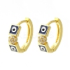 Brass Clear Cubic Zirconia Hoop Earrings EJEW-M047-07G-4