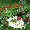8 Style Plastic Tree & Grass & Fences & Street Lamp & Bench Model AJEW-CA0001-63-4