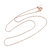 0.8MM Brass Box Chain Adjustable Slider Necklaces KK-H533-09B-RG-4