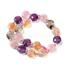 Natural Amethyst & Prehnite & Rose Quartz & Citrine Beads Strands G-B153-A12-3