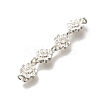 Brass 4 Flowers Links Connector Charms KK-K378-59S-3