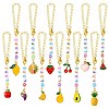 12Pcs Alloy Enamel & Acrylic Pendant Decoration HJEW-CJ00055-1