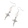 Alloy Glass Dangle Earrings EJEW-JE07367-5
