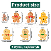 84Pcs 7 Styles Opaque Resin Cabochons RESI-FH0001-70-2