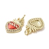 Brass Micro Pave Clear Cubic Zirconia Pendants KK-H466-05G-04-2
