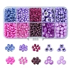DIY Flat Round & Heart Acrylic & Glass Seed Beads Jewelry Making Findings Kits DIY-FS0006-43D-1