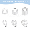 30Pcs 3 Styles 304 Stainless Steel Cuff Rings STAS-UN0059-25-3