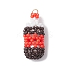 Glass Seed Beads Coke Pendants PALLOY-MZ00457-01-1