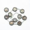 Natural Grey Agate Rhinestone Beads G-Q487-02-2