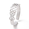 Non-Tarnish 304 Stainless Steel Sailor's Knot Open Cuff Ring RJEW-P037-04P-1