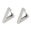 Rack Plating Triangle Brass Micro Pave Cubic Zirconia Hoop Earrings EJEW-Z059-14P-01-1