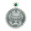 Natural Jadeite Carved Flat Round Pendants G-F768-04-1-1