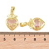 Brass Glass Pendants kk-P343-09F-G-3