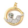 Brass Micro Pave Cubic Zirconia Pendants KK-B128-02G-1