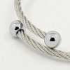 Tarnish Resistant Trendy Men's 304 Stainless Steel Torque Bangles BJEW-L069-01-2