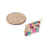 Natural Mixed Stone Copper Wire Wrapped Pendants PALLOY-JF02012-3