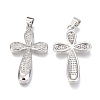Brass Micro Pave Clear Cubic Zirconia Pendants ZIRC-O038-09P-2
