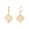 Clear Cubic Zirconia Rhombus Dangle Leverback Earrings EJEW-N012-70-1
