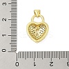 Heart Rack Plating Brass Micro Pave Cubic Zirconia Pendants KK-Z074-53G-3