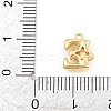 Brass Micro Pave Clear Cubic Zirconia Charms KK-Z151-18G-E-3