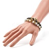 Electroplated Natural Lava Rock & Synthetic Howlite Beads Stretch Bracelets Set for Girl Women BJEW-JB06924-6