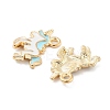Light Gold Plated Alloy Enamel Pendants ENAM-M219-08KCG-04-2