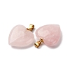 Natural Rose Quartz Pendants X-G-G287-01G-09-2