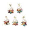 Natural Agate(Dyed & Heated) & Pearl Pendants PALLOY-JF05295-01-1