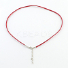 2mm Faux Suede Cord Necklace Making with Iron Chains & Lobster Claw Clasps NCOR-R029-06-2