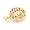 Brass Micro Pave Cubic Zirconia Pendants KK-N268-06G-2