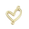 Rack Plating Brass Love Heart Connector Charms KK-M293-47G-1