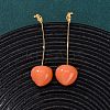 Fruit Brass Resin Stud Earrings EJEW-A140-03A-G-2