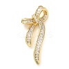 Rack Plating Brass Micro Pave Clear Cubic Zirconia Pendants KK-C047-06G-1