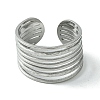 Non-Tarnish 304 Stainless Steel Open Cuff Ring RJEW-L110-041P-2