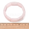 Rectangle Natural Rose Quartz Beaded Stretch Bracelets for Women Men GG-CBA9ACE-C07-5