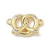 Brass Micro Pave Cubic Zirconia Heart Biscuit Connector Charms KK-G548-06G-01-1