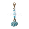 Ocean Theme Alloy Charm & Glass Beads Pendant Decorations HJEW-JM03158-03-2