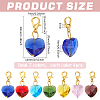 28Pcs 7 Colors Faceted Heart Glass Pendants Decoration HJEW-PH02040-2