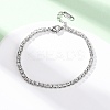 304 Stainless Steel Rhinestone Cup Chain Bracelets for Women BJEW-G753-01P-03-2