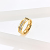 304 Stainless Steel Micro Pave Cubic Zirconia Finger Rings FS-WGAD461-16-2