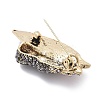 Horse's Head Alloy Rhinestone Brooches LS-JEWB-E041-18AB-01-3