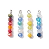 4Pcs 4 Colors Glass Pendants PALLOY-JF02630-1