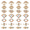 28Pcs 7 Styles Alloy Colorful Enamel Connector Charms FIND-TA0002-46-2